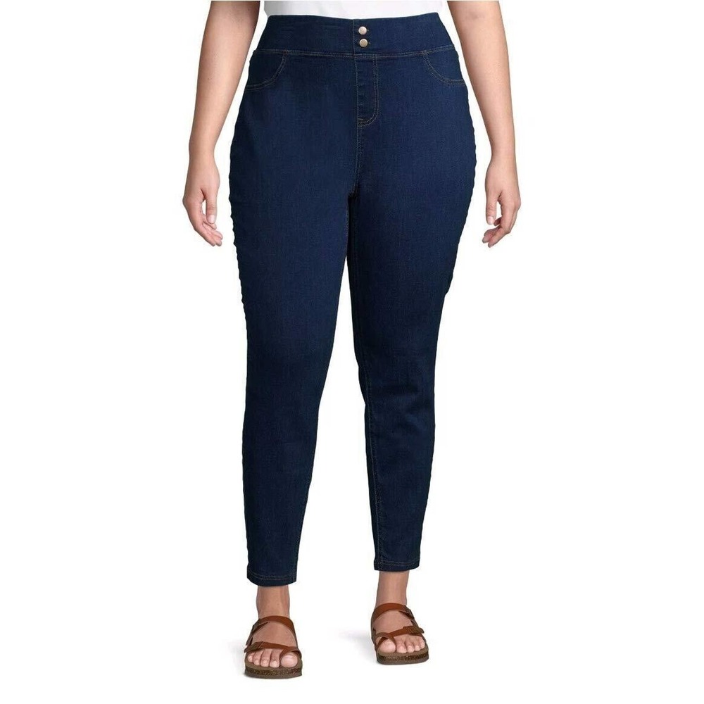 5X Terra & Sky Mid Rise Skinny Jegging Stretch Jeans Women's Plus Size 32W-34W